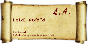 Loidl Atád névjegykártya